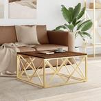 vidaXL Salontafel roestvrijstaal en massief gerecycled hout, Huis en Inrichting, Tafels | Salontafels, Verzenden, Nieuw