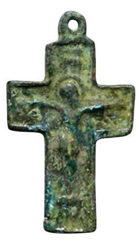 Byzantijns Brons-hanger met grote kruis met twee zijden met, Handtassen en Accessoires, Antieke sieraden