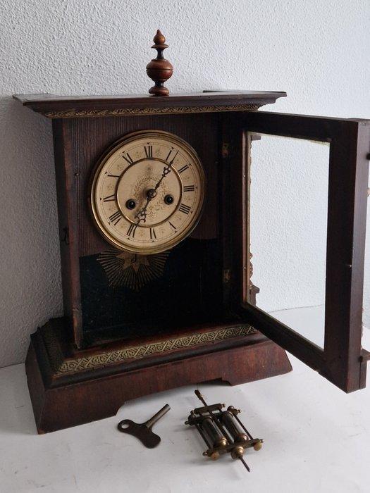 Tafelklok - Junghans - Hout, Glas, Metaal - 1880-1920 -, Antiek en Kunst, Antiek | Klokken