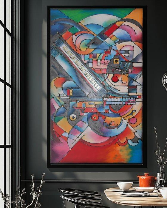 Ksavera - Cubism A1419 - abstract painting on XXL canvas, Antiek en Kunst, Kunst | Schilderijen | Modern