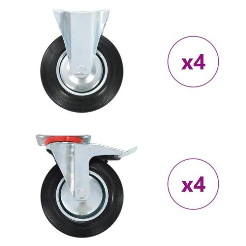vidaXL 8 st Wielen 200 mm, Doe-het-zelf en Bouw, Overige Doe-Het-Zelf en Bouw, Nieuw, Verzenden