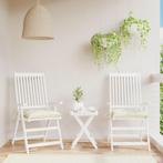 vidaXL Stoelkussens 2 st 50x50x7 cm oxford stof crèmewit, Huis en Inrichting, Woonaccessoires | Kussens, Verzenden, Nieuw