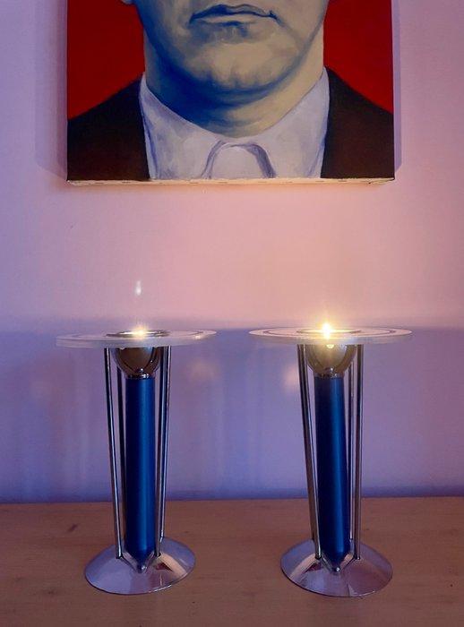 Mason - Kaarsenhouder (2) - Chroom, Metaal, PMMA - Spage age, Antiquités & Art, Antiquités | Meubles | Chaises & Canapés