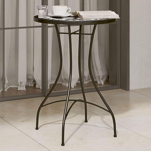 vidaXL Bistrotafel mozaïek Ø50x70 cm keramiek zwart en wit, Tuin en Terras, Tuintafels, Nieuw, Verzenden