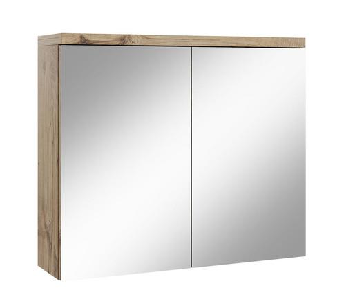 Badkamerkast Toledo 80 x 20 x 60 cm Kastanje Spiegelkast, Huis en Inrichting, Badkamer | Badkamermeubels, Nieuw, Verzenden