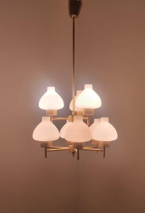 Plafondlamp - Messing, Glas - Tulipan, Antiek en Kunst, Antiek | Verlichting