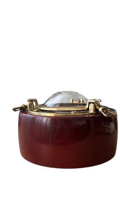 Olielamp - Messing, Hout, Glas - Nautische olielamp, Antiek en Kunst, Curiosa en Brocante