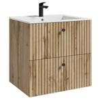 Badkamermeubel Saros 60 x 45 cm Eiken Badmeubel, Huis en Inrichting, Badkamer | Badkamermeubels, Verzenden, Nieuw