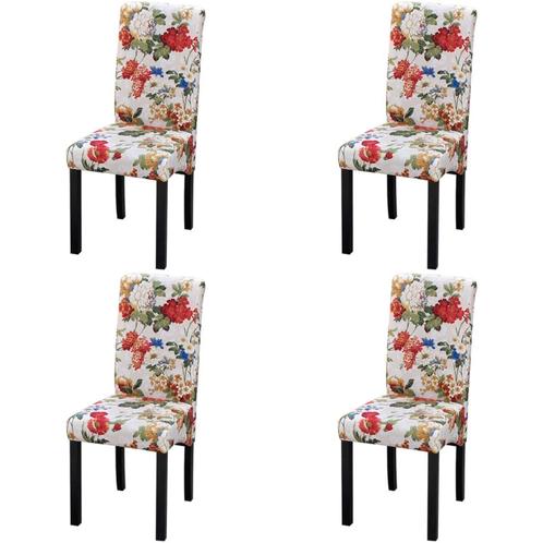 vidaXL Eetkamerstoelen 4 st stof meerkleurig, Huis en Inrichting, Stoelen, Nieuw, Verzenden