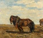 Alfred Jacques Verwee (1838-1895) - Brabantse Trekpaarden, Antiek en Kunst