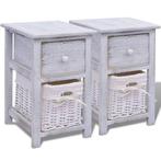 Wit Nachtkastje Set | Tweede Kansje, VOORDEEL!, Huis en Inrichting, Minder dan 45 cm, Verzenden, Nieuw, Minder dan 55 cm