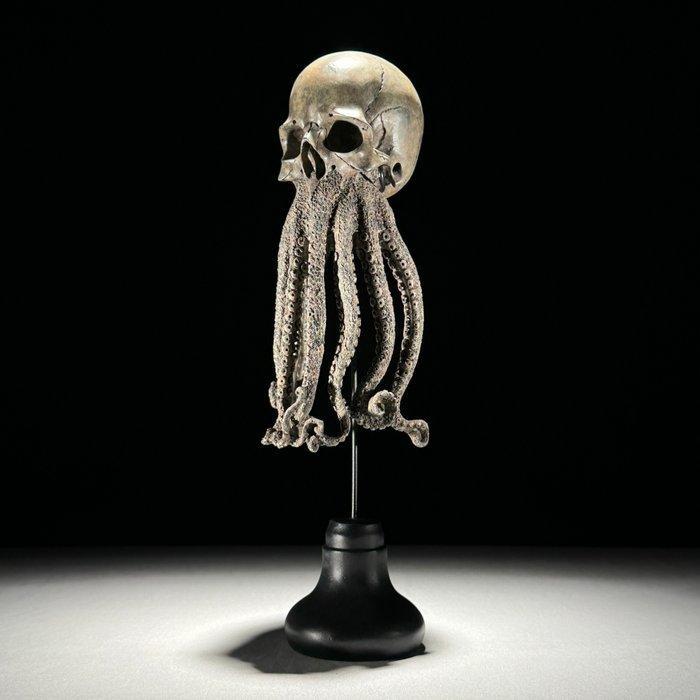 Octopus schedel beeldhouwwerk Schedel - - - 32 cm - 12 cm -, Antiquités & Art, Curiosités & Brocante