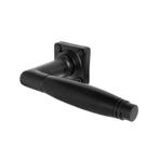 Deurklink Deco geveerd mat zwart vierkante rozetten - deu..., Doe-het-zelf en Bouw, Ophalen of Verzenden, Nieuw, IJzer, Klink of Kruk