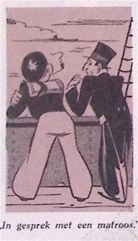 In gesprek met een matroos. (lijst optie, Lithos), Antiquités & Art, Art | Lithographies & Sérigraphies, Envoi