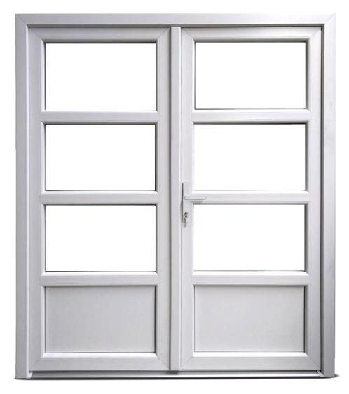 Dubbele deur wit Basic Plus b175 x 204 cm, Doe-het-zelf en Bouw, Deuren en Vliegenramen, Nieuw, Glas, Kunststof, Metaal, Buitendeur