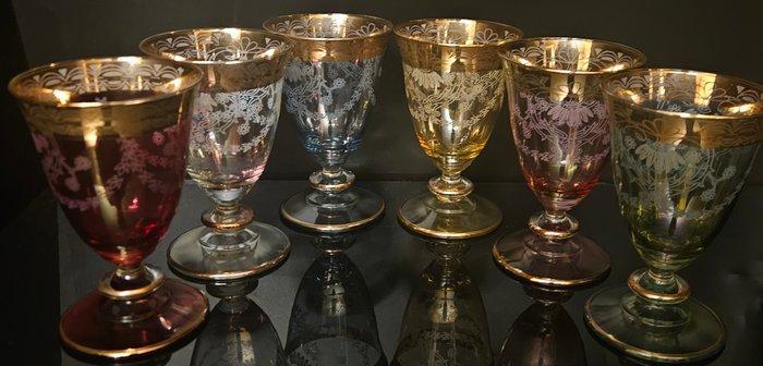 cristalleria italiana - Bokaal (6) - most beatiful colorate, Antiek en Kunst, Antiek | Meubels | Tafels