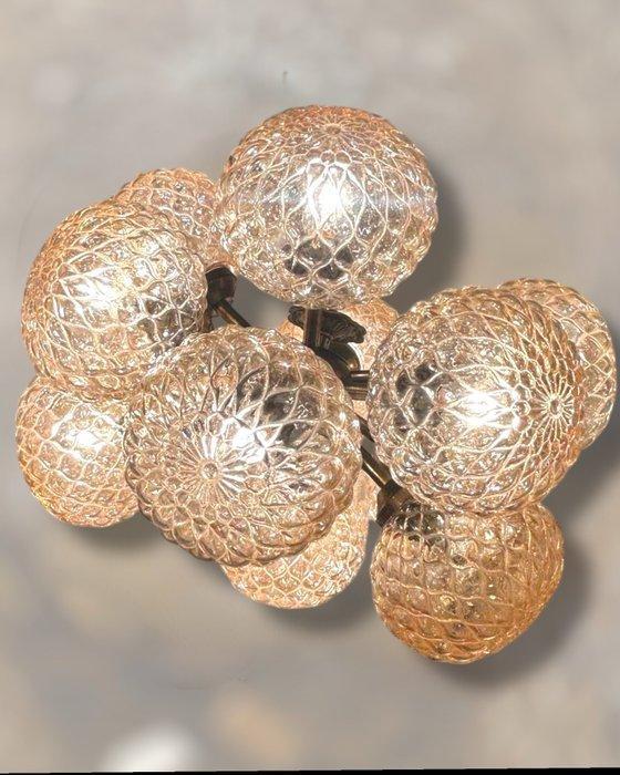 Plafondlamp - Messing, Glas - Sputnik Space age lamp, Antiek en Kunst, Antiek | Verlichting