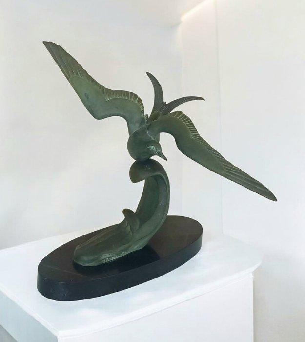 Irénée Rochard - sculptuur, La Mouette sur la Vague - 34 cm, Antiek en Kunst, Kunst | Designobjecten