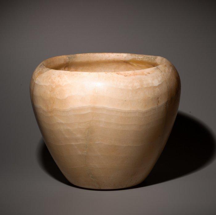 Oud-Egyptisch Albast Grote Thinitische Periode vaas. 16 cm, Collections, Minéraux & Fossiles