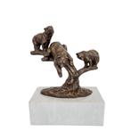 Sculpture, Bear pups - 27 cm - Bronze, Marbre