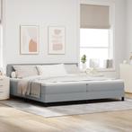 vidaXL Boxspring Bed met Matras & LED Licht Lichtgrijs, Huis en Inrichting, Slaapkamer | Bedden, Verzenden, Nieuw