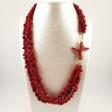 Corail rouge - argent 925 - Collier - Artisanat italien
