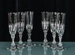 Uniek lot van 6 kristallen Val Saint Lambert champagne