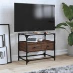 vidaXL Tv-meubel met glazen blad 60x35x51 cm hout bruin, Huis en Inrichting, Verzenden, Nieuw
