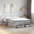 vidaXL Bedframe met lades bewerkt hout grijs sonoma eiken, Huis en Inrichting, Verzenden, Nieuw
