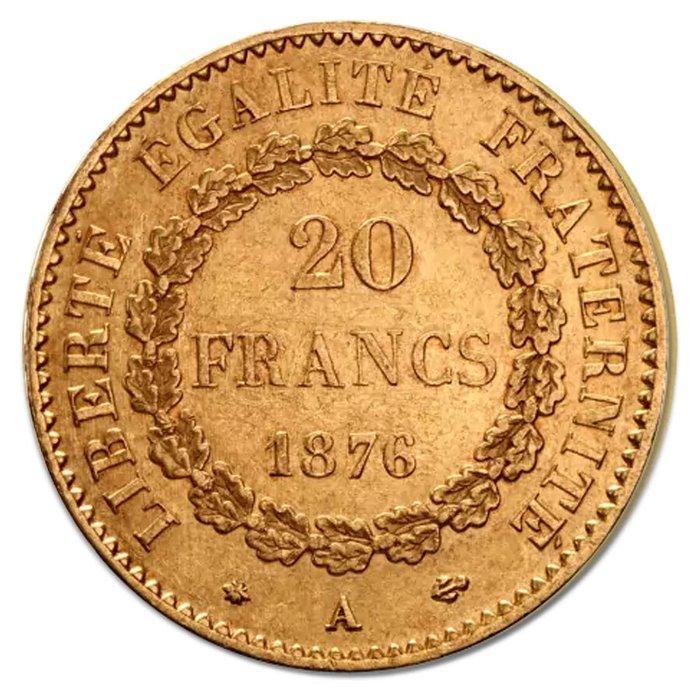 Frankrijk. 3rd Republic 20 Francs Angel (Génie) Gold Coin, Postzegels en Munten, Edelmetalen en Baren
