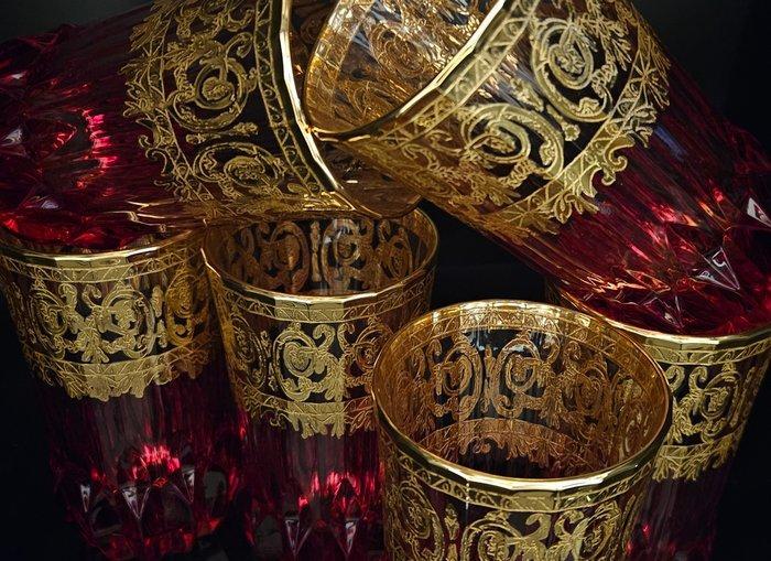 ISMIE LUX - Drinkservies (6) - Prachtige rode lange, Antiek en Kunst, Antiek | Meubels | Tafels