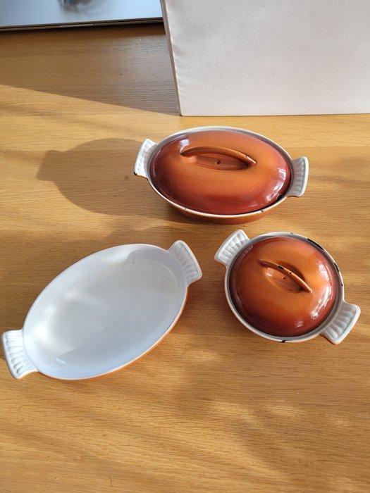 Kookpottenset (3) - Emaille, gietijzer geëmailleerd - Set, Antiek en Kunst, Antiek | Keukengerei