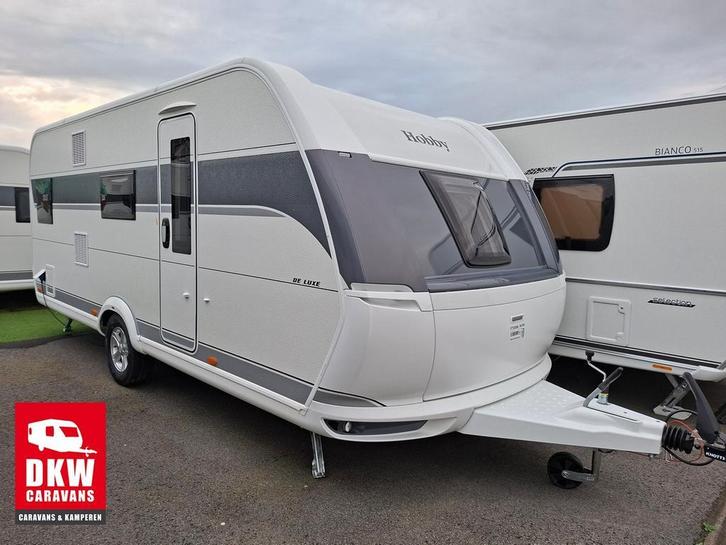 HOBBY De Luxe 545 KMF, Caravans en Kamperen, Caravans, 1250 - 1500 kg, Hordeur, Kachel, Koelkast, Lichtmetalen velgen, Ringverwarming