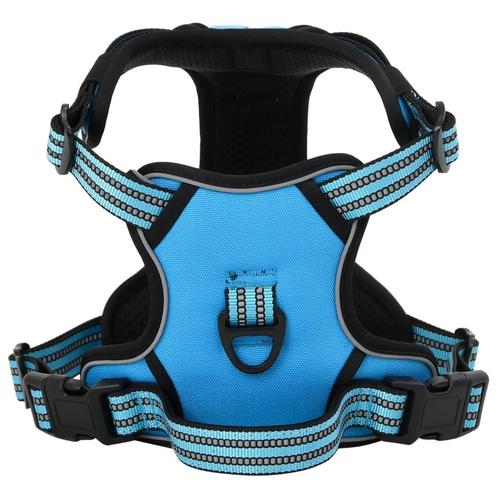 vidaXL Hondentuigje met riem en halsband verstelbaar M blauw, Dieren en Toebehoren, Honden-accessoires, Nieuw, Verzenden