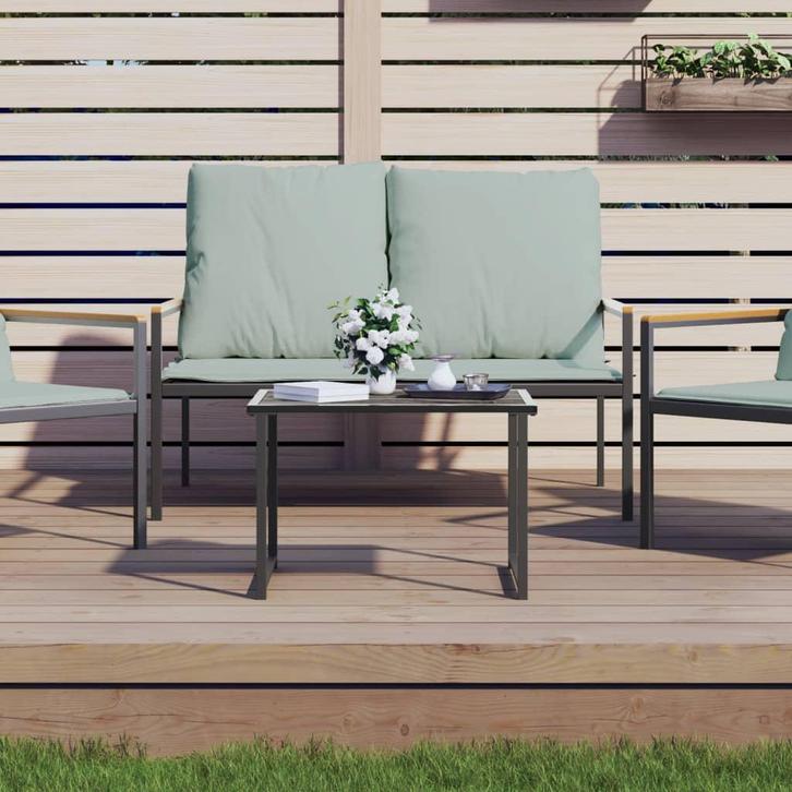 vidaXL Tuintafel 55x40x37 cm staal antracietkleurig, Tuin en Terras, Tuintafels, Nieuw, Verzenden