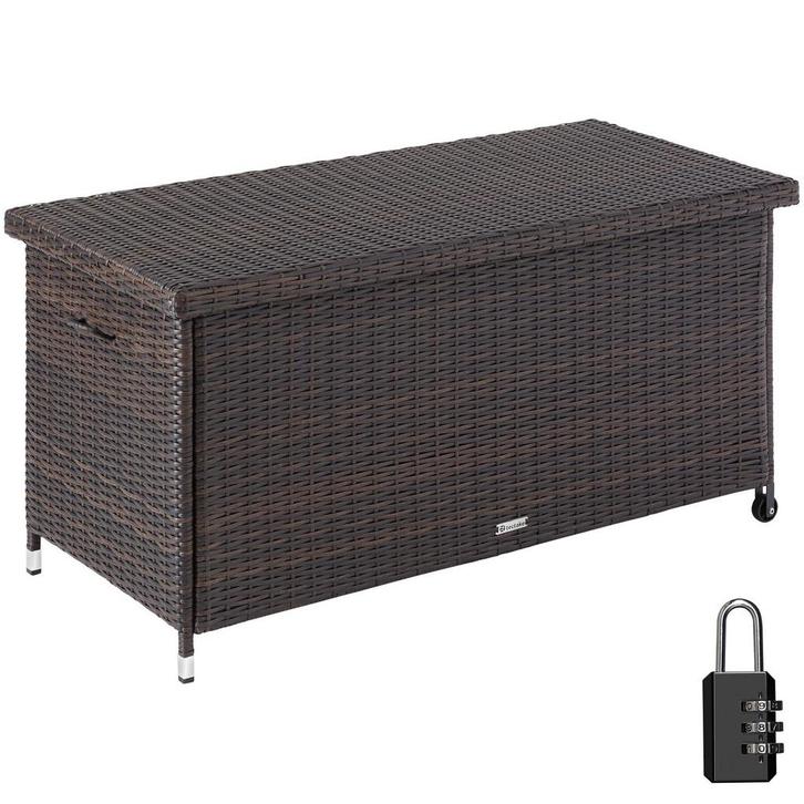 tectake Wicker opbergbox Kiruna met kunststof gaas, 120x55x6, Jardin & Terrasse, Jardin & Terrasse Autre, Envoi