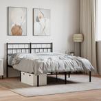 vidaXL Bedframe met hoofdbord metaal zwart 140x200 cm, Huis en Inrichting, Verzenden, Nieuw