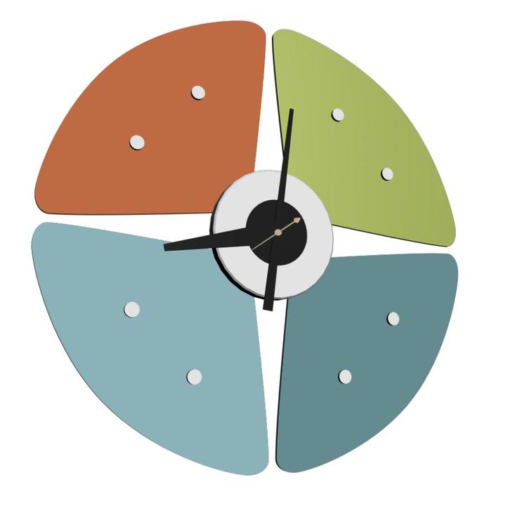 Wandklok Petal Clock veelkleurig, Huis en Inrichting, Woonaccessoires | Klokken, Nieuw, Verzenden