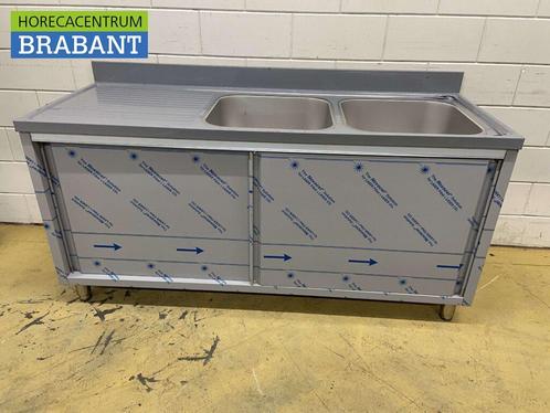 RVS Spoeltafel dubbele spoelbakken schuifdeuren Premium-line, Zakelijke goederen, Horeca | Meubilair en Inrichting, Ophalen of Verzenden