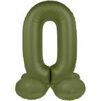 0 Jaar Cijfer Ballon Groen Mat 41cm, Nieuw, Verzenden