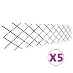 vidaXL Tuinlatwerken 5 st 180x60 cm wilgenhout, Tuin en Terras, Verzenden, Nieuw
