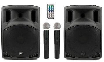 QTX Sound PAV8-UHF Set Met DVD Speler En UHF Microfoons