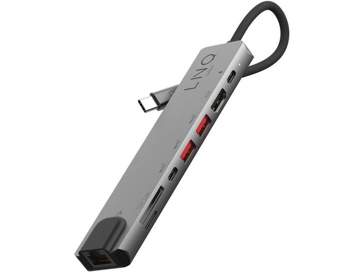 Linq LQ48010 - Pro Multiport Hub 8in1 USB-C - 4K/60Hz HDMI, Huis en Inrichting, Woonaccessoires | Overige, Zo goed als nieuw, Verzenden