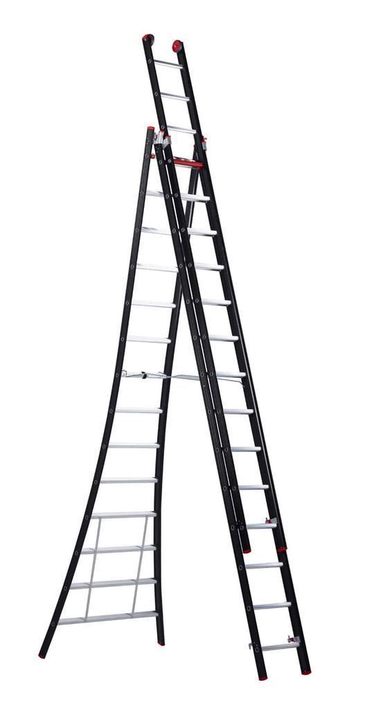 Altrex 3-delige Prof. reformladder Nevada 3×14 sporten, Doe-het-zelf en Bouw, Ladders en Trappen, 4 meter of meer, Opvouwbaar of Inschuifbaar