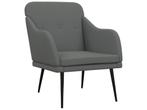 VidaXL Fauteuil - Polyester - 63 x 76 x 80 cm - Donkergrijs, Maison & Meubles, Accessoires pour la Maison | Autre, Verzenden