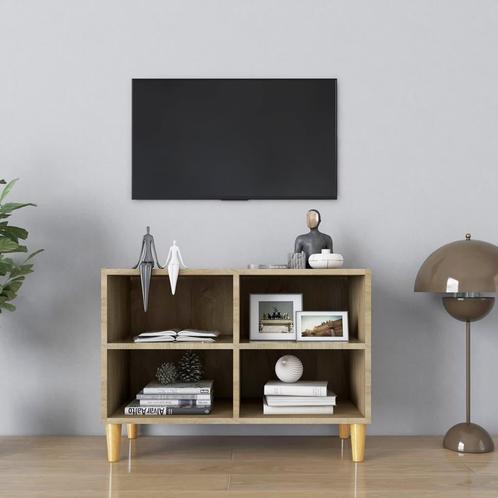 vidaXL Tv-meubel met houten poten 69,5x30x50 cm sonoma, Huis en Inrichting, Kasten |Televisiemeubels, Nieuw, Verzenden