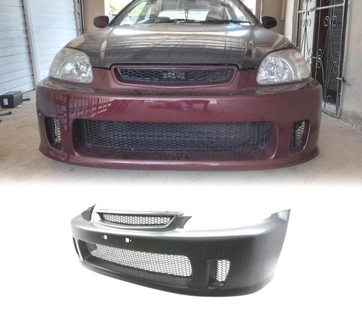 PARE-CHOCS AVANT HONDA CIVIC 99-00 LOOK N1, Auto-onderdelen, Carrosserie, Verzenden
