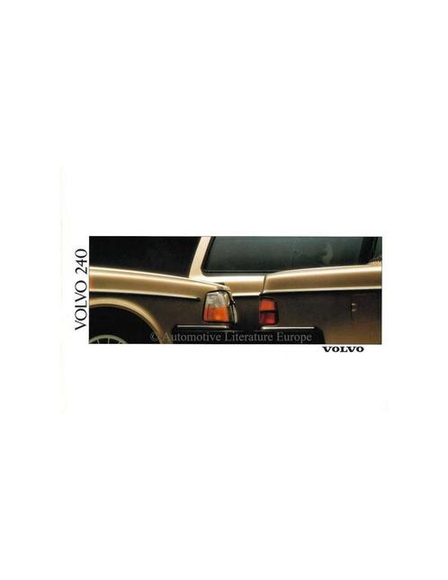 1989 VOLVO 240 BROCHURE NEDERLANDS, Boeken, Auto's | Folders en Tijdschriften, Ophalen of Verzenden