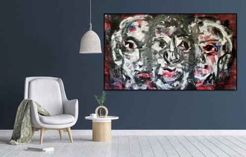 Etienne Pixa (1971) - Masked Faces – Expressionist Vision –, Antiek en Kunst, Kunst | Schilderijen | Modern