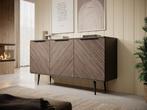 Meubella Dressoir Pedro donker eiken zwart eiken 150 cm, Huis en Inrichting, Kasten | Dressoirs, Verzenden, Nieuw, 25 tot 50 cm